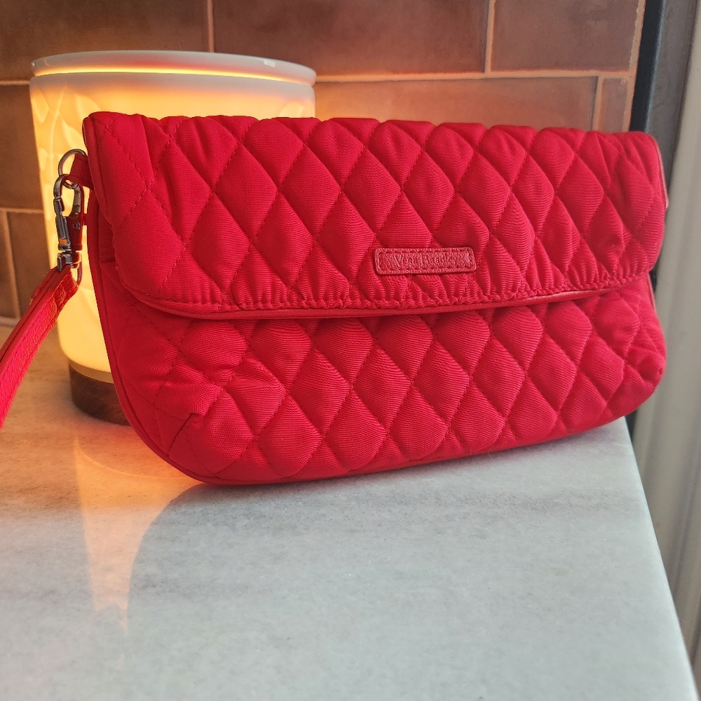 Vera Bradley cherry red quilted Wristlet purse wallet clutch